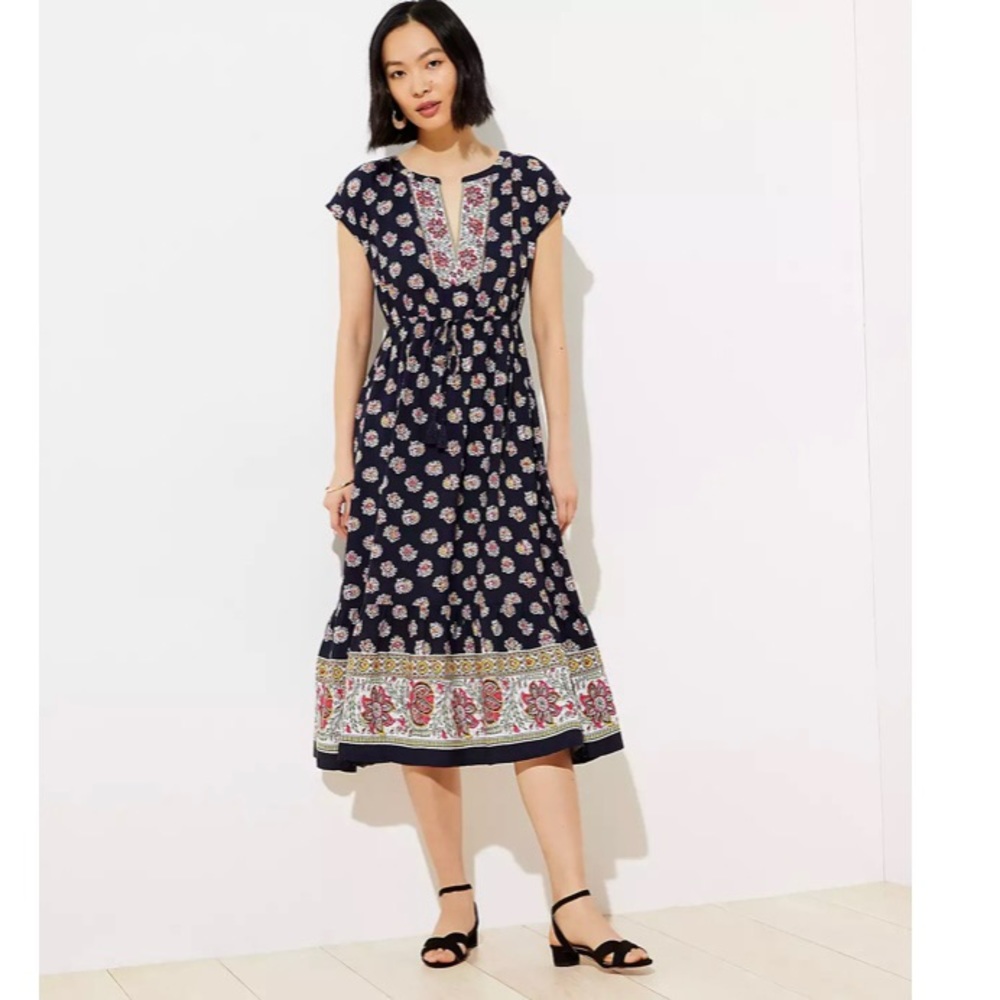 LOFT MIDI DRESS BoHo Floral Bohemian